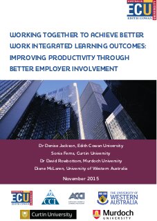 Working together to achieve better work integrated learning outcomes: Improving productivity through better employer involvement