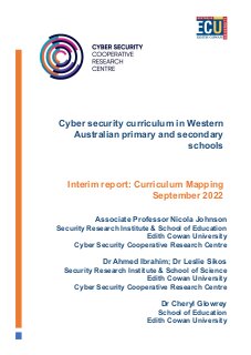 Cyber security curriculum in Western Australian primary and secondary schools: Interim report: Curriculum mapping
