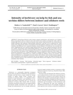 Intensity of herbivory on kelp by fish and sea urchins differs between inshore and offshore reefs