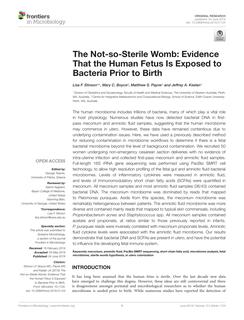 The not-so-sterile womb: Evidence that the human fetus is exposed to bacteria prior to birth