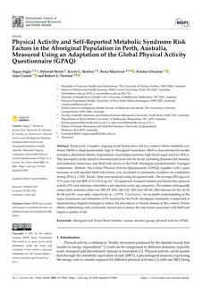 Physical activity and self-reported metabolic syndrome risk factors in the Aboriginal population in Perth, Australia, measured using an adaptation of the global physical activity questionnaire (gpaq)